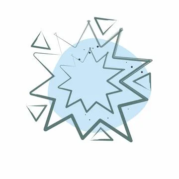 Icon Explosion. related to Mining symbol. Color Spot Style. simple design e.. Stock Illustration