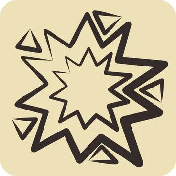 Icon Explosion. related to Mining symbol. hand drawn style. simple design e.. Illustrazione stock
