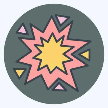 Icon Explosion. related to Mining symbol. color mate style. simple design e.. 스톡 일러스트