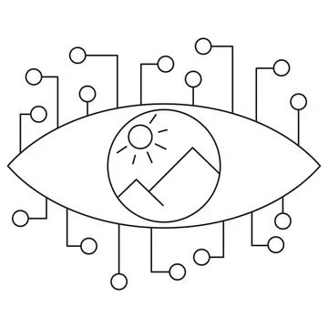 Icon of an eye with a landscape inside イラスト素材