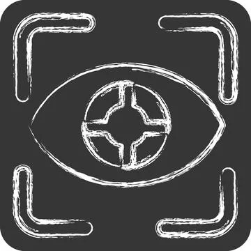 Icon Eye Tracking. related to 3D Visualization symbol. chalk Style. simple .. Stock Illustration