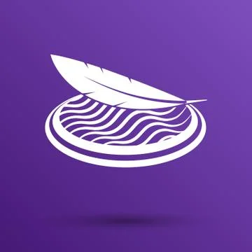 Icon fabric button isolated soft white symbol luxury upholstery Stock Illustration