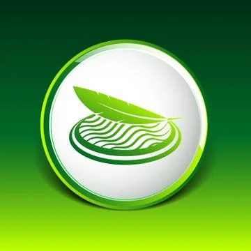 Icon fabric button isolated soft white symbol luxury upholstery Illustrazione stock