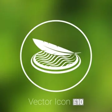 Icon fabric button isolated soft white symbol luxury upholstery Illustrazione stock