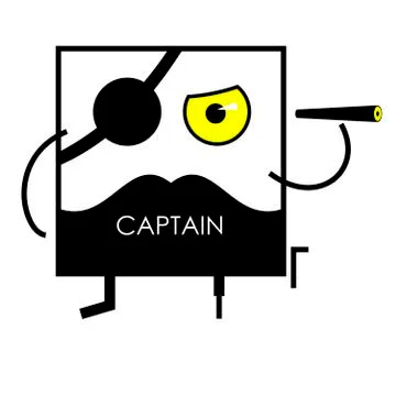 Icon face pirate captain Stock Illustration