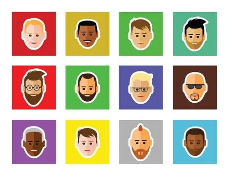 Icon of faces  on white background Stock Illustration