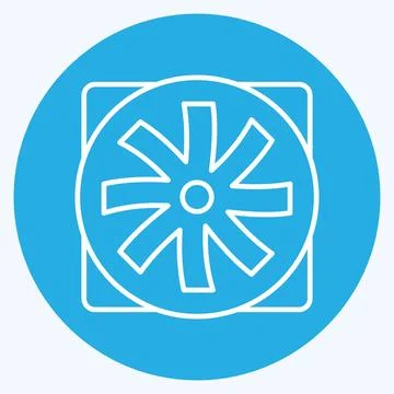 Icon Fan. suitable for Computer Components symbol. blue eyes style. simple de Illustrazione stock