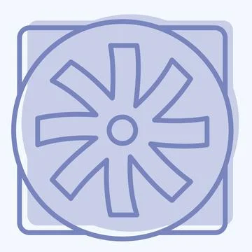 Icon Fan. suitable for Computer Components symbol. two tone style. simple des Stock Illustration