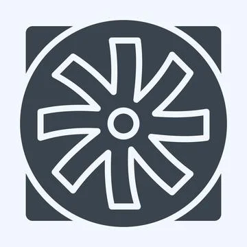Icon Fan. suitable for Computer Components symbol. glyph style. simple design 스톡 일러스트