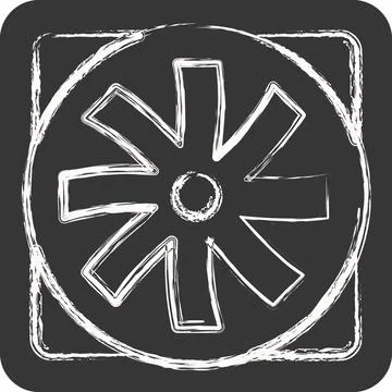 Icon Fan. suitable for Computer Components symbol. chalk Style. simple desi.. Stock Illustration