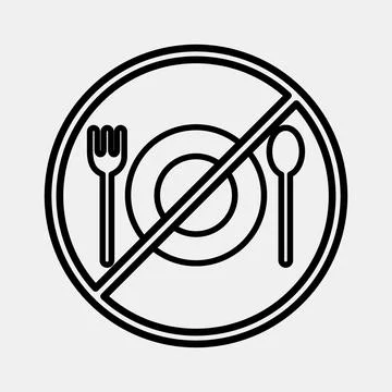 Icon fasting. Islamic elements of Ramadhan, Eid Al Fitr, Eid Al Adha. Icons.. Illustrazione stock