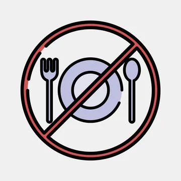 Icon fasting. Islamic elements of Ramadhan, Eid Al Fitr, Eid Al Adha. Icons.. Illustrazione stock