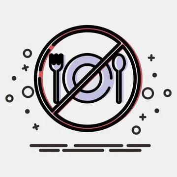 Icon fasting. Islamic elements of Ramadhan, Eid Al Fitr, Eid Al Adha. Icons.. Illustrazione stock