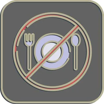 Icon fasting. Islamic elements of Ramadhan, Eid Al Fitr, Eid Al Adha. Icons.. Illustrazione stock