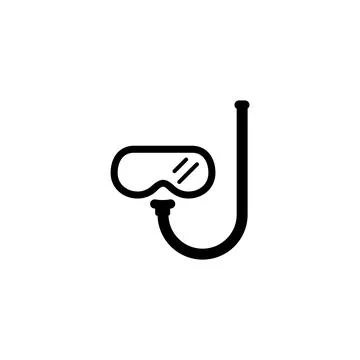 An icon featuring a pair of goggles resembling a snorkeling or diving mask,.. Stock Illustration