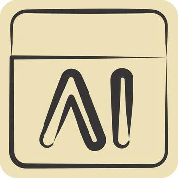 Icon Feedback. related to Artificial Intelligence symbol. hand drawn style Stock Illustration