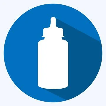 Icon Feeder 1 - Long Shadow Style - Simple illustration 스톡 일러스트