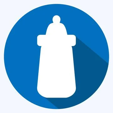Icon Feeder 2 - Long Shadow Style - Simple illustration 스톡 일러스트
