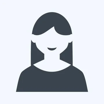 Icon Female User. suitable for Web Interface symbol. glyph style. simple desi Illustrazione stock