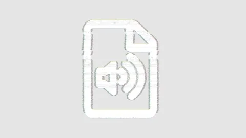 Icon file audio is distorted. Glitch. Noise, chromatic aberration, geometric Stock Footage 302957625