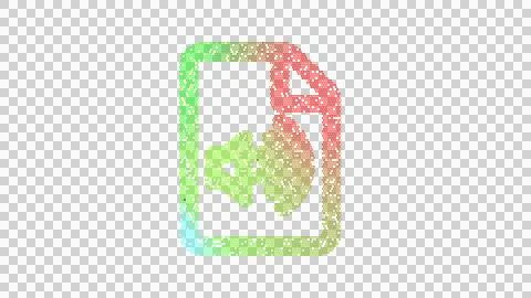 Icon file audio is made up of LED square shapes. There are bright diodes and Illustrazione stock