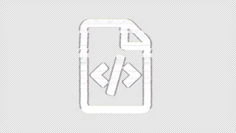 Icon file code is distorted. Glitch. Noise, chromatic aberration, geometric Stock Footage 302958200