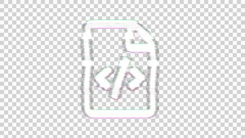 Icon file code is distorted. Glitch. Noise, chromatic aberration, geometric Illustrazione stock