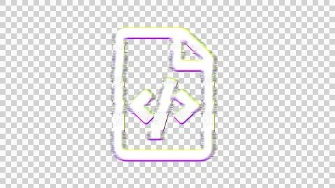 Icon file code is distorted. Glitch. Noise, chromatic aberration, geometric 스톡 일러스트