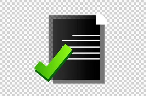Icon file document correct isolate on transparent background PNG file Stock Illustration