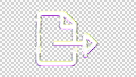 Icon file export is distorted. Glitch. Noise, chromatic aberration, geometric Illustrazione stock
