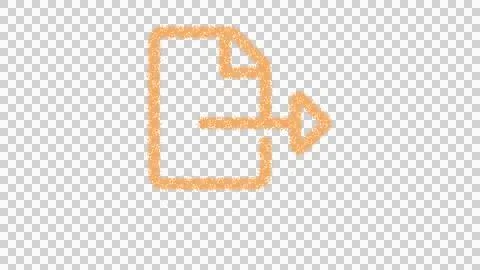 Icon file export is made of yellow grains of sand. Some grains of sand fall 스톡 일러스트