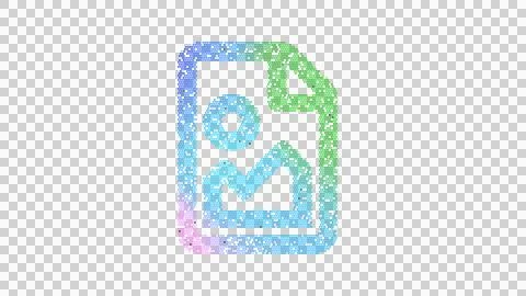 Icon file image is made up of LED square shapes. There are bright diodes and Illustrazione stock