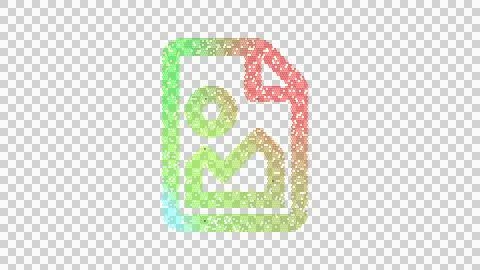 Icon file image is made up of LED square shapes. There are bright diodes and Illustrazione stock