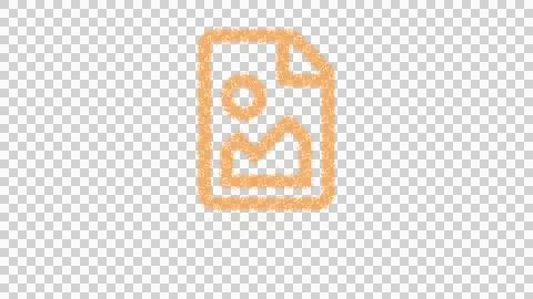 Icon file image is made of yellow grains of sand. Some grains of sand fall down. Stock Illustration