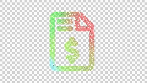 Icon file invoice dollar is made up of LED square shapes. There are bright Illustrazione stock