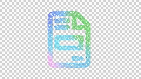 Icon file invoice is made up of LED square shapes. There are bright diodes and Illustrazione stock