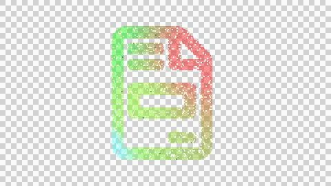 Icon file invoice is made up of LED square shapes. There are bright diodes and Illustrazione stock