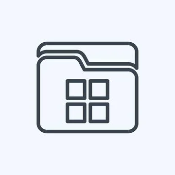 Icon File Manager. suitable for Mobile Apps symbol. line style. simple design 스톡 일러스트