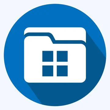 Icon File Manager. suitable for Mobile Apps symbol. long shadow style. simple Illustrazione stock