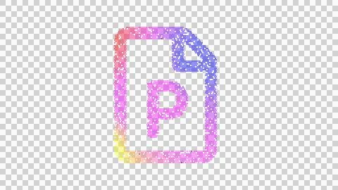 Icon file P is made up of LED square shapes. There are bright diodes and there Illustrazione stock