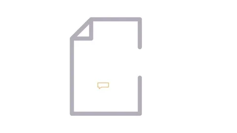 Icon of a file with a speech bubble, indicating a conversation or notes lin.. Video stock 334834176
