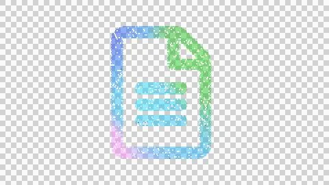 Icon file text is made up of LED square shapes. There are bright diodes and Illustrazione stock