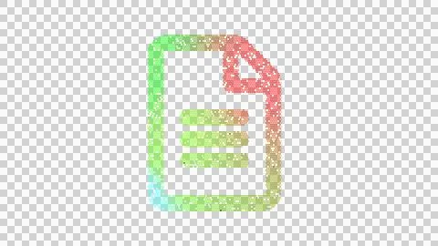Icon file text is made up of LED square shapes. There are bright diodes and Illustrazione stock