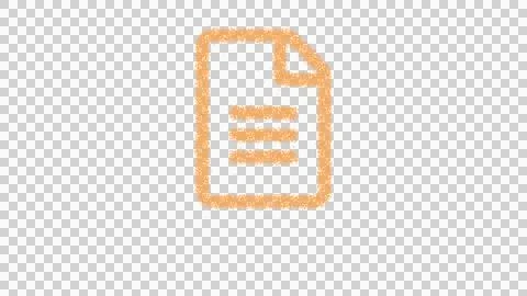 Icon file text is made of yellow grains of sand. Some grains of sand fall down. Stock Illustration