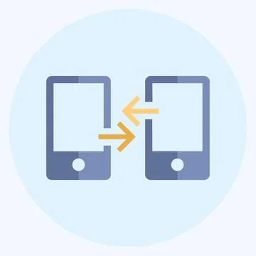 Icon File Transfer - Flat Style,Simple illustration,Editable stroke Stock Illustration