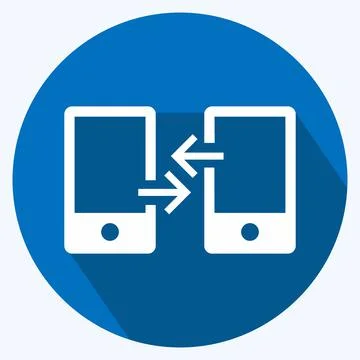 Icon File Transfer - Long Shadow Style,Simple illustration,Editable stroke Stock Illustration
