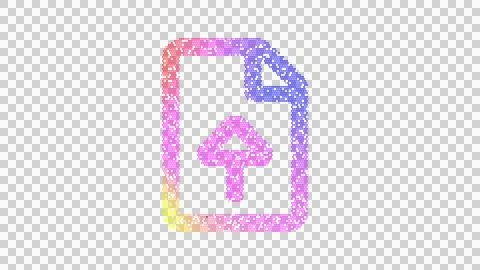 Icon file upload is made up of LED square shapes. There are bright diodes and Illustrazione stock