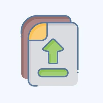 Icon File Upload. related to Learning symbol. doodle style. simple design i.. 库存插图