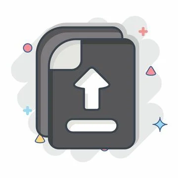 Icon File Upload. related to Learning symbol. comic style. simple design il.. Stock Illustration