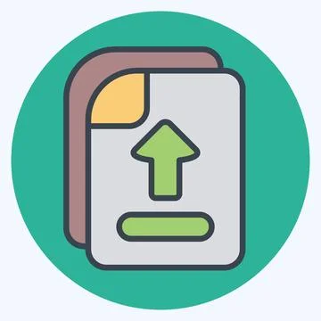Icon File Upload. related to Learning symbol. color mate style. simple desi.. イラスト素材